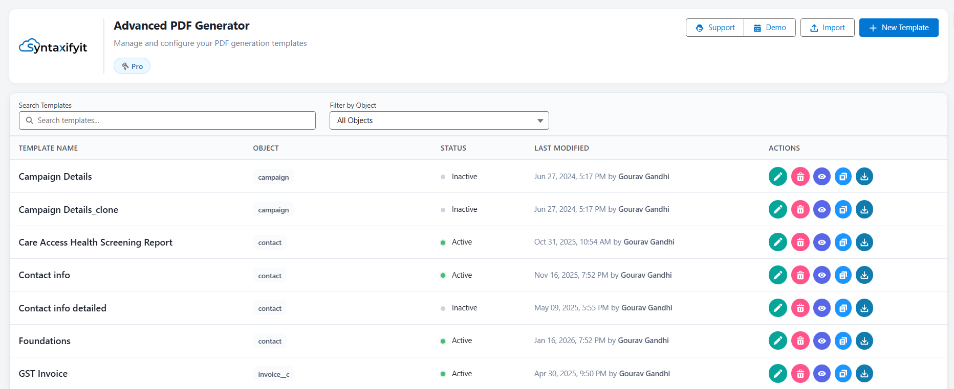 Advanced PDF Generator Interface